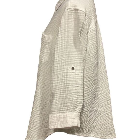 Caffe Marrakesh Solid White Casual Button Down Shirt - Picture 8 of 13